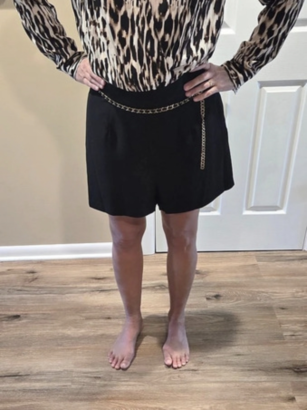 Jennifer Lopez Animal Print Romper in Black & Brown Size Medium